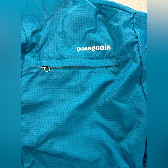 Patagonia Ultralight Windbreaker Pullover Womens M Teal Snap Neck Running Hiking - Picture 7 of 7